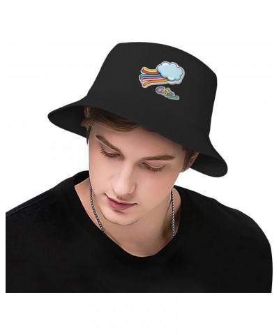 Lovely Clouds with Rainbow Bucket Hat for Women Men Bucket Hats Summer Sun Hats Beach Travel Fishing Golf Cap $12.91 Bucket Hats