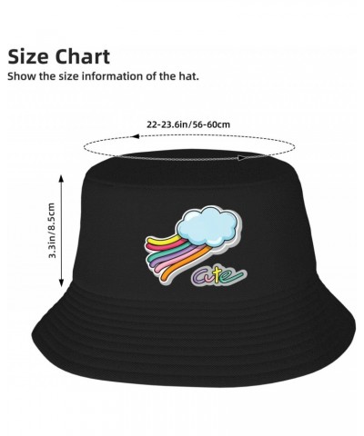 Lovely Clouds with Rainbow Bucket Hat for Women Men Bucket Hats Summer Sun Hats Beach Travel Fishing Golf Cap $12.91 Bucket Hats