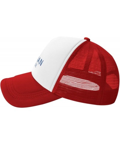 CUNY Lehman College Logo Trucker Hats for Both Men and Women - Mesh Baseball Snapback Hats Red $10.55 Baseball Caps