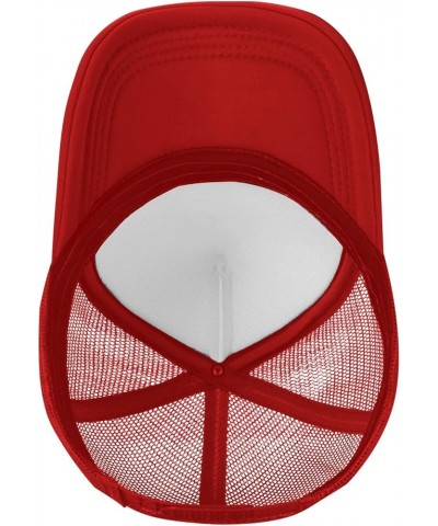 CUNY Lehman College Logo Trucker Hats for Both Men and Women - Mesh Baseball Snapback Hats Red $10.55 Baseball Caps