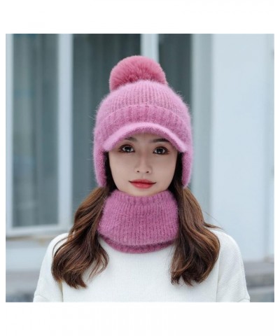 Stole My Hat Scarf Hat Flocking Thermal Cycling Warm Winter Scarf Hat Knitting Winter Scarf Hat Stretch Cap Hot Pink $10.40 S...