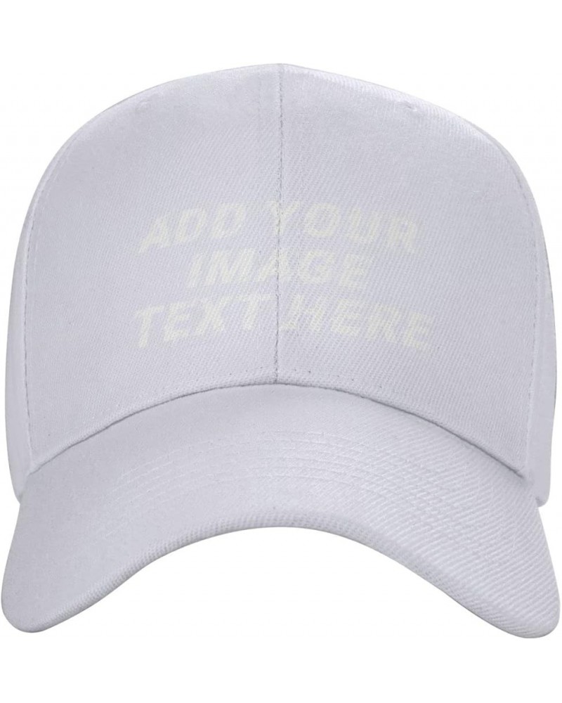 Custom Hats Your Design Here Add Your Name Text Logo Customized Made Baseball Hats White $7.22 Baseball Caps