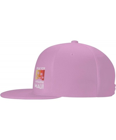 Pray for Lahaina Hat Men's Flat Bill Brim Trucker Hat Trendy Hip Hop Baseball Cap Black Pink $12.78 Baseball Caps