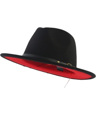 Fedora Hat Women's Patch Men's Panama Fedora Party Wedding Jazz Hat Red and Yellow $18.69 Fedoras