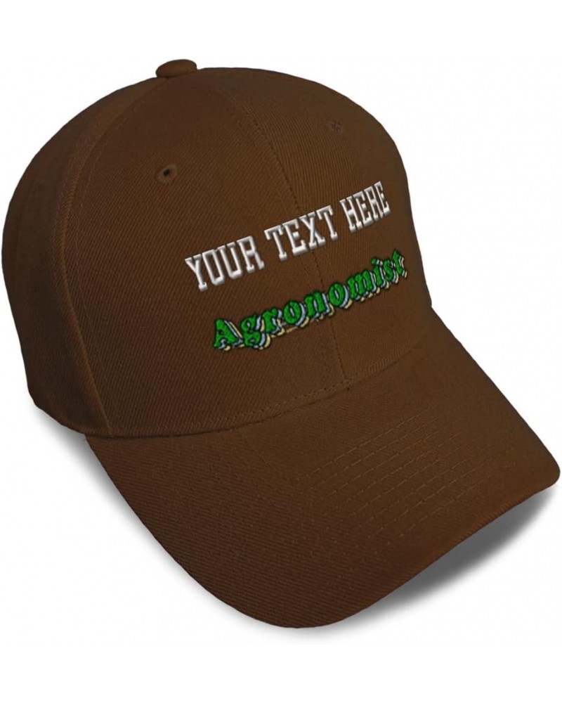 Baseball Cap Agronomist Production Acrylic Soil Dad Hats for Men and Women Brown Personalized Text Here $12.96 Baseball Caps