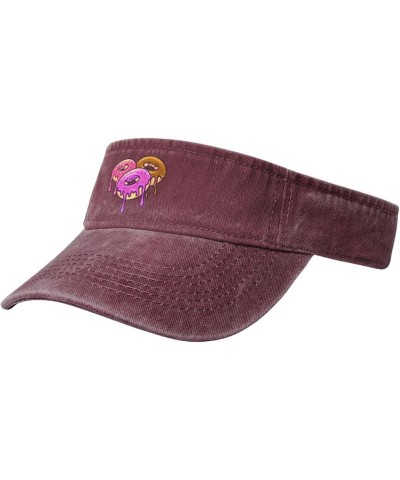 Delicious Doughnuts Sun Visor Hats for Women Men Sun Hat Vintage Golf Hat Adjustable Baseball Cap Red $10.65 Visors