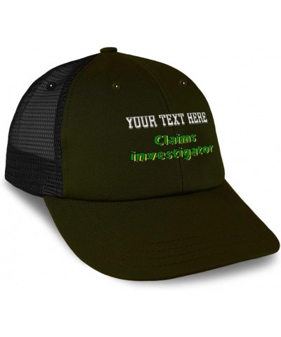 Custom Trucker Hat Baseball Cap Claims Investigator Fraud Cotton Forensic Dad Hats for Men & Women Loden Black Personalized T...