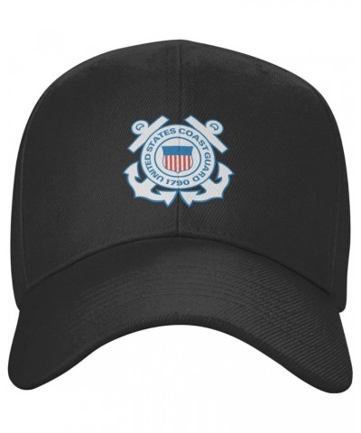 Mark of The U.S. Coast Guard Baseball Cap for Men Women Classic Solid Color Adjustable Dad Hat Black $10.37 Baseball Caps