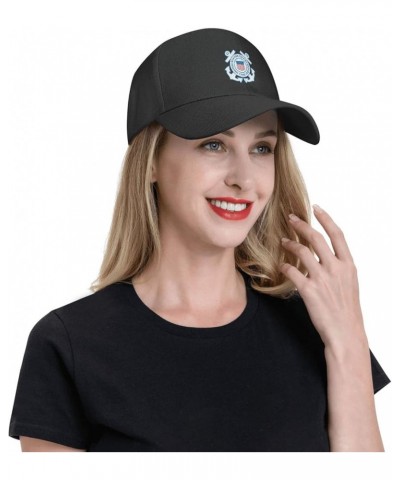 Mark of The U.S. Coast Guard Baseball Cap for Men Women Classic Solid Color Adjustable Dad Hat Black $10.37 Baseball Caps