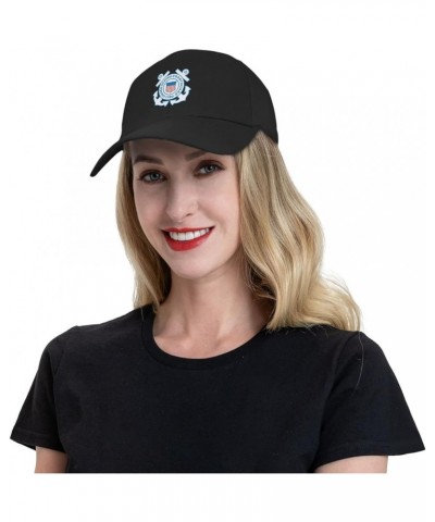 Mark of The U.S. Coast Guard Baseball Cap for Men Women Classic Solid Color Adjustable Dad Hat Black $10.37 Baseball Caps