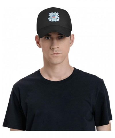 Mark of The U.S. Coast Guard Baseball Cap for Men Women Classic Solid Color Adjustable Dad Hat Black $10.37 Baseball Caps