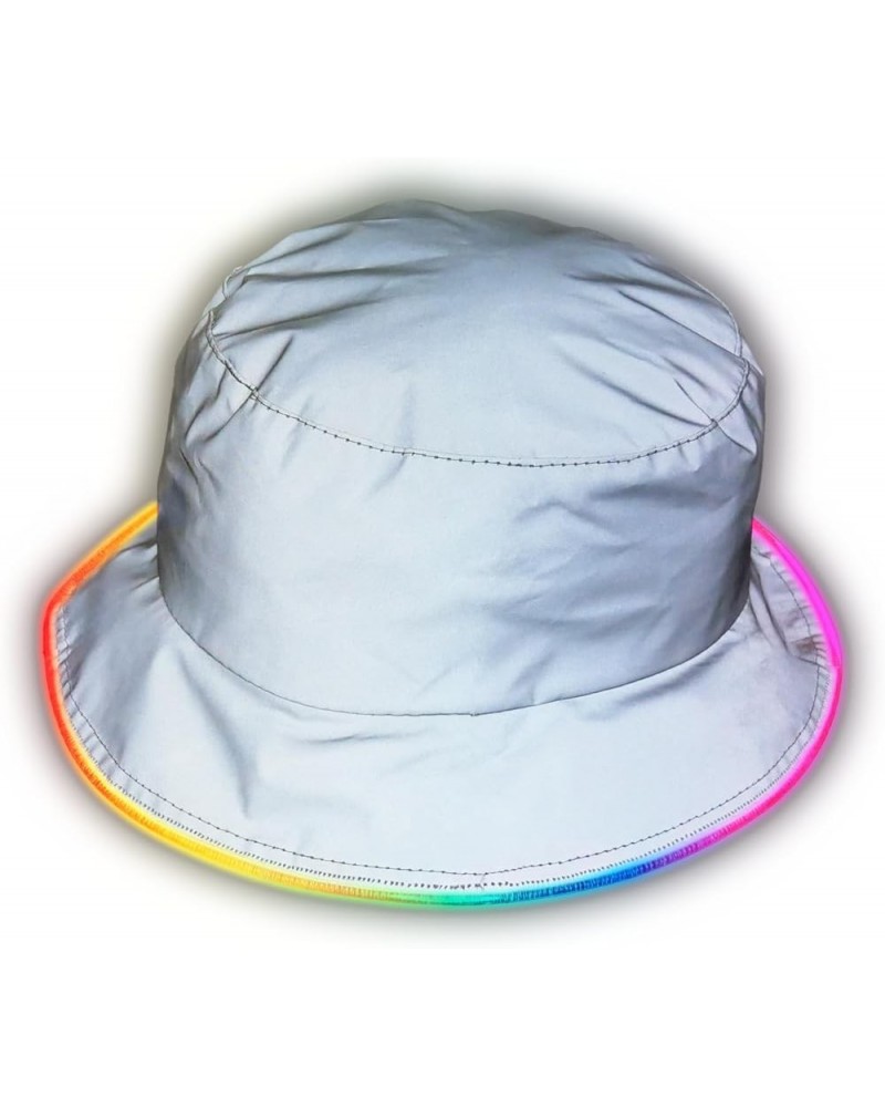 Light Up Reflective Bucket Hat - Rainbow Mode LED Bucket Hat - Fluorescent Hat - Bucket Hat for Men, Women Reflective/Rainbow...