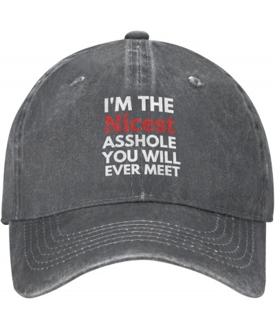 I'm The Nicest Asshole You'll Ever Meet Adult Cowboy Hat Womens Man Outdoor Cap Adjustable Deep Heather $17.66 Cowboy Hats