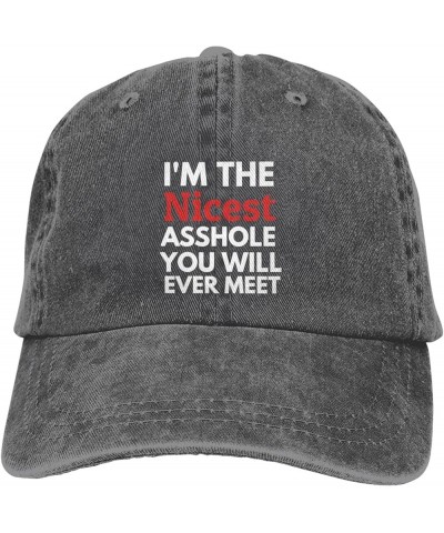 I'm The Nicest Asshole You'll Ever Meet Adult Cowboy Hat Womens Man Outdoor Cap Adjustable Deep Heather $17.66 Cowboy Hats