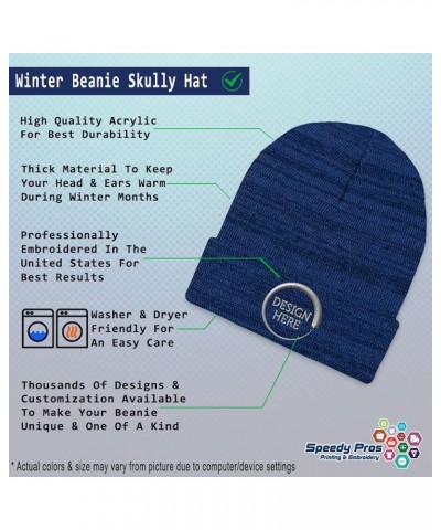 Beanies for Men Super Papa Embroidery Letters Winter Hats for Women Acrylic Skull Cap 1 Size Heather Royal Blue Personalized ...