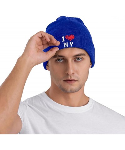 I Love New York Beanie Hat Men Winter Warm Hat Women Knit Stocking Hat Slouchy Skull Cap Knitted Hat Black Blue $11.14 Skulli...