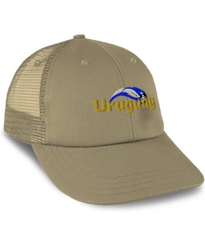 Custom Custom Trucker Hat Baseball Cap Uruguay Soccer Cup Cotton Sport Dad Hats for Men & Women Khaki Design Only $12.71 Base...