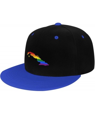 LGBT Flag Map of Cuba Snapback Hat for Men Women Baseball Cap Trucker Flat Bill Hats Dad Caps Blue $14.30 Baseball Caps