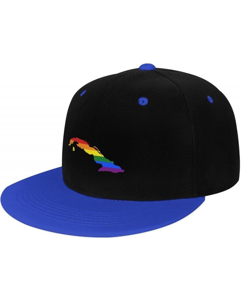 LGBT Flag Map of Cuba Snapback Hat for Men Women Baseball Cap Trucker Flat Bill Hats Dad Caps Blue $14.30 Baseball Caps