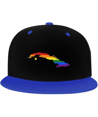 LGBT Flag Map of Cuba Snapback Hat for Men Women Baseball Cap Trucker Flat Bill Hats Dad Caps Blue $14.30 Baseball Caps