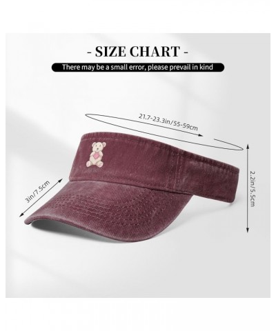 Cute Bear Sun Hat Sun Visor Hats for Women Men Baseball Cap Golf Hats Red $13.02 Visors