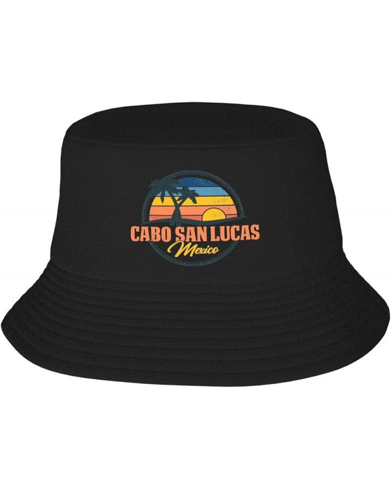 Cabo_San_Lucas_Mexico Man Woman's Teen Fisherman's Hat Summer Beach Hats Cool Sun Hat Black $14.34 Sun Hats