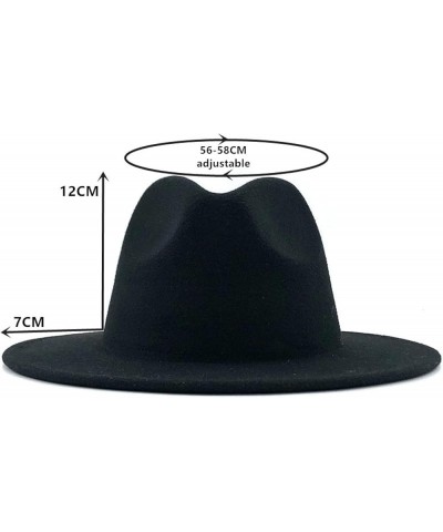 Outer Army Green Inner Red Wool Unisex Felt Jazz Fedora Hats with Thin Belt Buckle Men Women Wide Brim Panama Caps 09 $19.27 ...