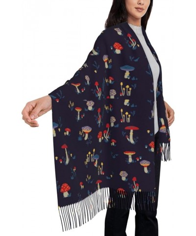 Warm Women Blanket Scarf Oversized Tassel Travel Wrap And Shawl Cozy-Not All Who Wander Are Lost2 Mushrooms3 $13.43 Scarves