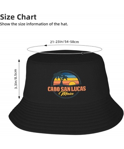 Cabo_San_Lucas_Mexico Man Woman's Teen Fisherman's Hat Summer Beach Hats Cool Sun Hat Black $14.34 Sun Hats