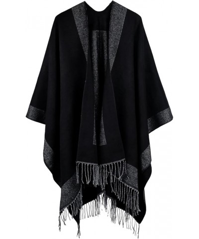 Womens Pashmina Shawls and Wraps Soft Winter Warm Reversible Oversized Blanket Scarf Bicolor Frame-blackgrey $18.55 Scarves