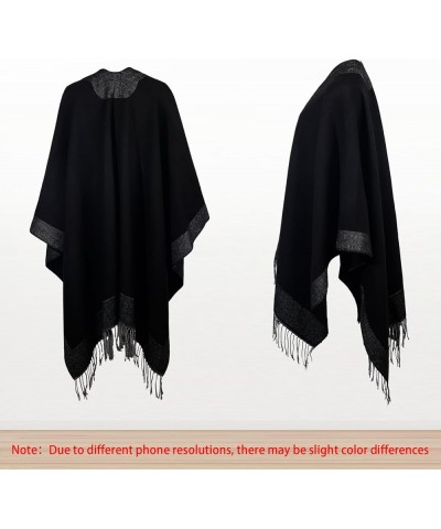 Womens Pashmina Shawls and Wraps Soft Winter Warm Reversible Oversized Blanket Scarf Bicolor Frame-blackgrey $18.55 Scarves