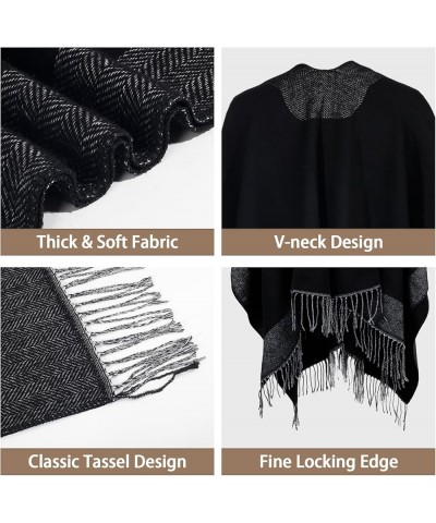 Womens Pashmina Shawls and Wraps Soft Winter Warm Reversible Oversized Blanket Scarf Bicolor Frame-blackgrey $18.55 Scarves