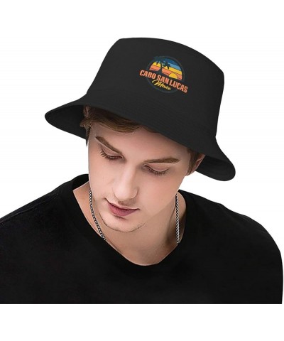 Cabo_San_Lucas_Mexico Man Woman's Teen Fisherman's Hat Summer Beach Hats Cool Sun Hat Black $14.34 Sun Hats