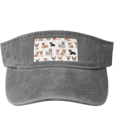 Sun Visor Hats Sunscreen Visor Cap Sport Empty Top Baseball Cap for Men Women Cute Chihuahua Pug Pattern Cowboy Visor Caps Gr...