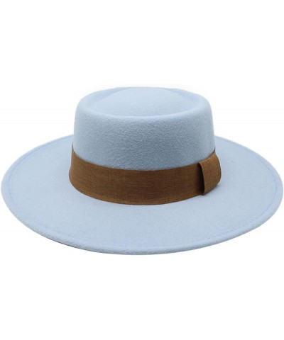 Women Men Fedora Hat Wide Brim Woolen Trilby Hat with Band Panama Hat Ladies Spring Autumn Flat Top Hats Packable Pink 02 $15...