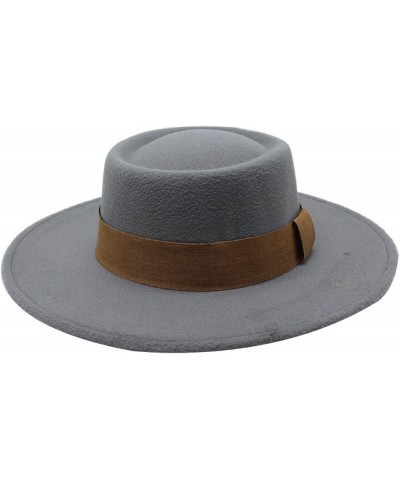 Women Men Fedora Hat Wide Brim Woolen Trilby Hat with Band Panama Hat Ladies Spring Autumn Flat Top Hats Packable Pink 02 $15...