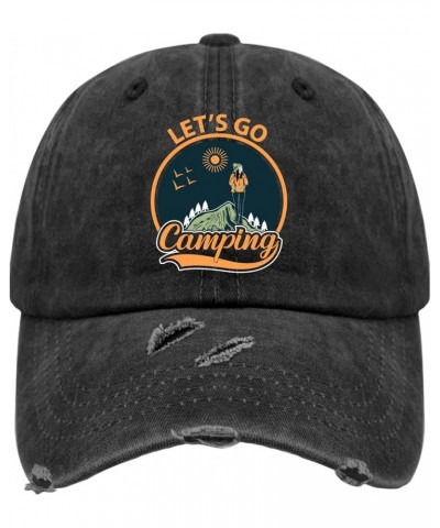 Baseball Hat Let Us Go Camping Dad Hats for Women Vintage Mesh Snapbacks for Gift Denim $13.29 Baseball Caps