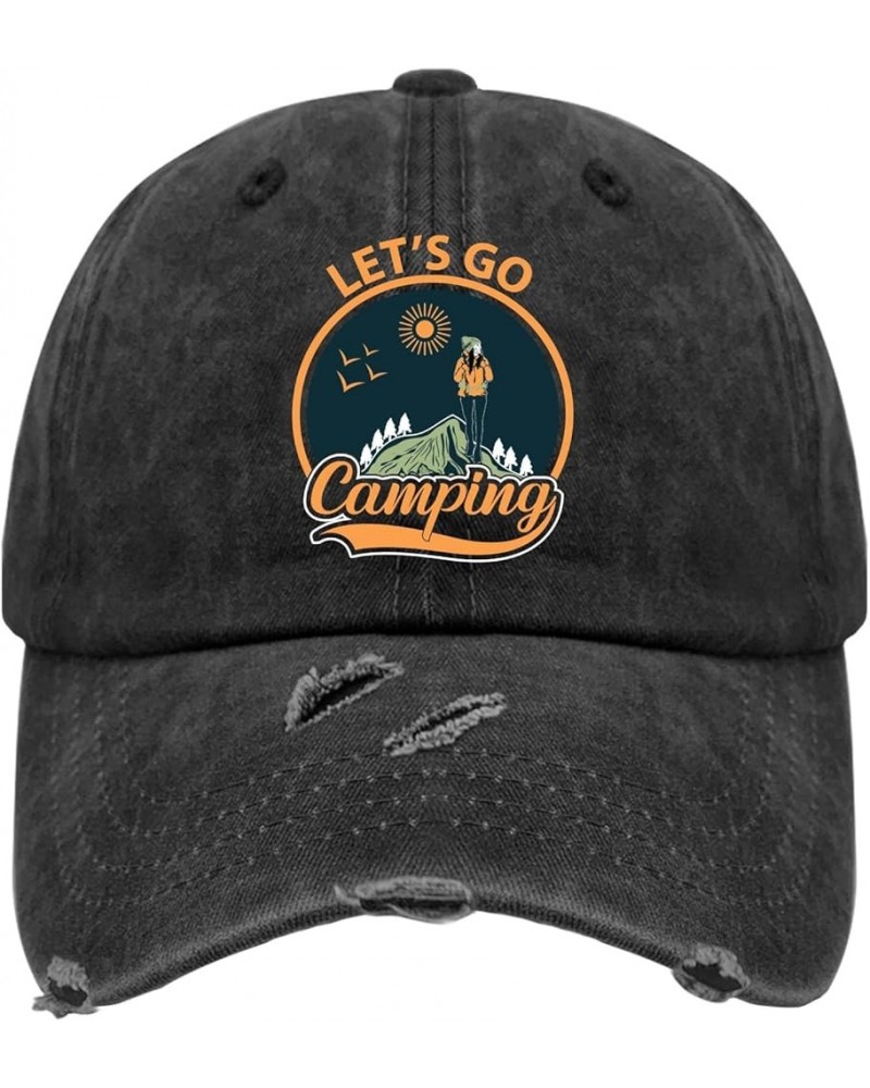 Baseball Hat Let Us Go Camping Dad Hats for Women Vintage Mesh Snapbacks for Gift Denim $13.29 Baseball Caps