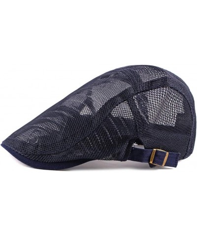 Men Mesh Newsboy Cap Mesh Breathable Summer Cap Adjustable Newsboy Beret Cap Cabbie Flat Cap (Color : G, Size : 55-60cm Adjus...