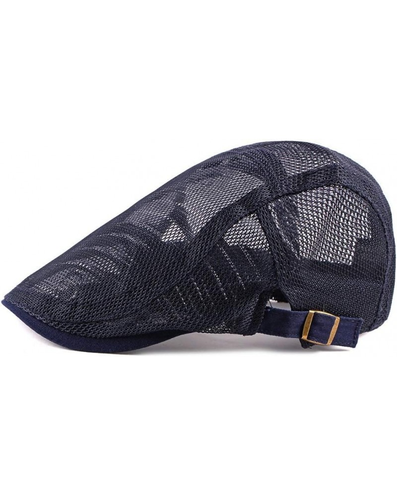 Men Mesh Newsboy Cap Mesh Breathable Summer Cap Adjustable Newsboy Beret Cap Cabbie Flat Cap (Color : G, Size : 55-60cm Adjus...