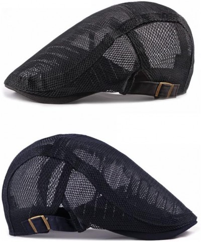 Men Mesh Newsboy Cap Mesh Breathable Summer Cap Adjustable Newsboy Beret Cap Cabbie Flat Cap (Color : G, Size : 55-60cm Adjus...