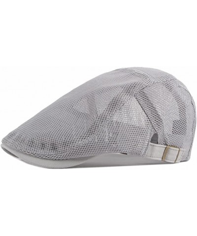 Men Mesh Newsboy Cap Mesh Breathable Summer Cap Adjustable Newsboy Beret Cap Cabbie Flat Cap (Color : G, Size : 55-60cm Adjus...