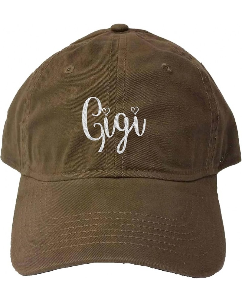 Gigi Gift Idea Grandma Aunt Dad Deluxe Trucker Flatbill Baseball Embroidered Hat Deluxe Dad Brown $12.28 Baseball Caps