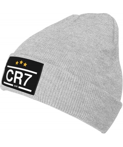 Ronaldo 7 Adult Knit Hats Casual Unisex Beanie Hat Cap,Balaclava,Half Balaclava Gray $12.47 Balaclavas