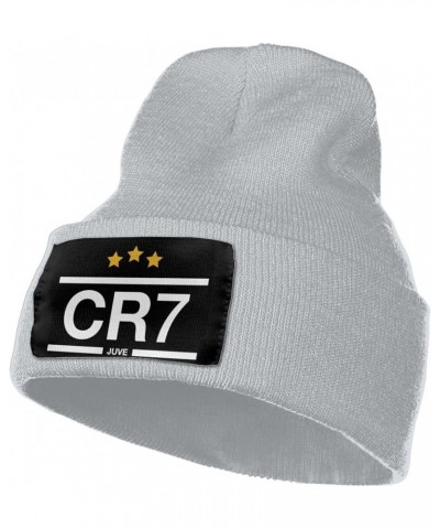 Ronaldo 7 Adult Knit Hats Casual Unisex Beanie Hat Cap,Balaclava,Half Balaclava Gray $12.47 Balaclavas