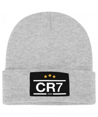 Ronaldo 7 Adult Knit Hats Casual Unisex Beanie Hat Cap,Balaclava,Half Balaclava Gray $12.47 Balaclavas