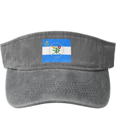 Flag of Queens, New York Sun Visor Hats for Women Men Sun Hat Cotton Golf Hat Vintage Baseball Cap Gray $13.30 Visors