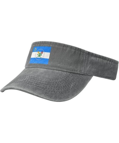 Flag of Queens, New York Sun Visor Hats for Women Men Sun Hat Cotton Golf Hat Vintage Baseball Cap Gray $13.30 Visors