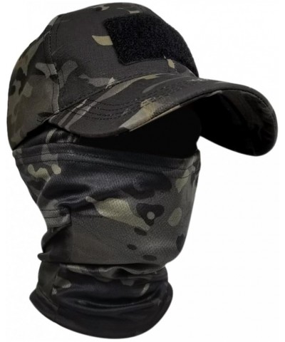 Camo Balaclava Face Mask Baseball Cap with American Flag Patch Neck Gaiter,UV Protector Scarf for Men/Women Black Camo $12.75...