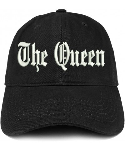 The Queen Old English Low Profile Soft Cotton Baseball Cap Black $12.74 Baseball Caps